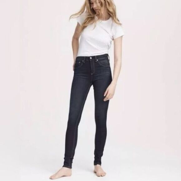 rag & bone Denim - Rag & Bone High Rise Skinny Denim Jeans Women Size 28 Niko Black